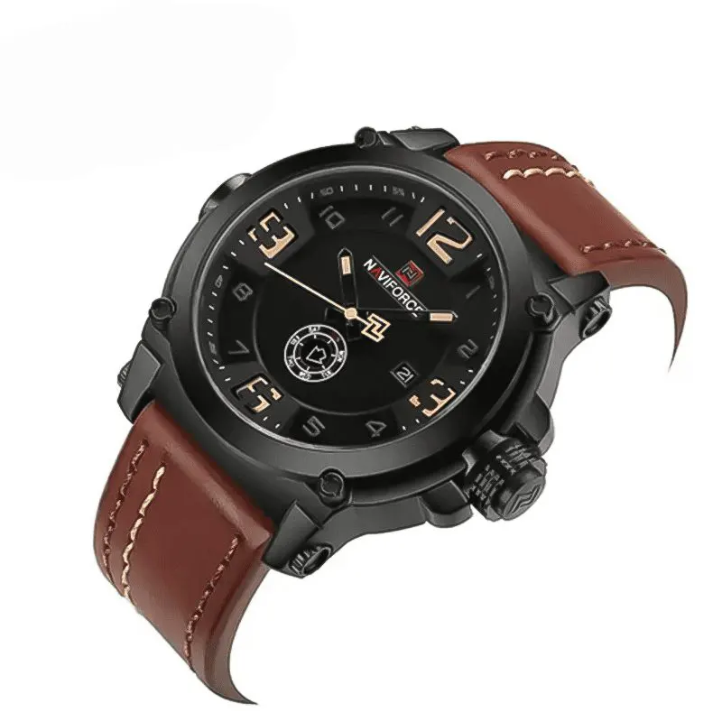 Naviforce Japan Quartz Dual-time Black Dial Men's Watch- NF9099